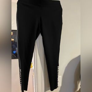 Slim Factor By Investments Legging, Women's Black With Rhinestones